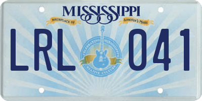MS license plate LRL041