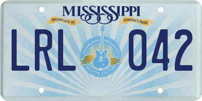 MS license plate LRL042