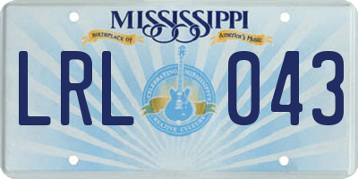 MS license plate LRL043