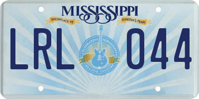 MS license plate LRL044