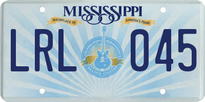 MS license plate LRL045