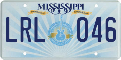 MS license plate LRL046