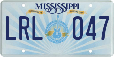 MS license plate LRL047