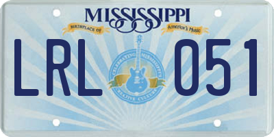 MS license plate LRL051