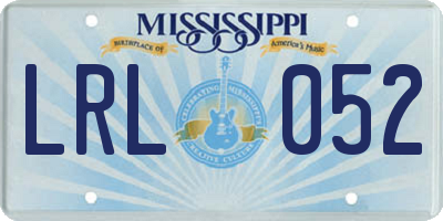MS license plate LRL052