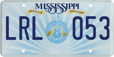 MS license plate LRL053