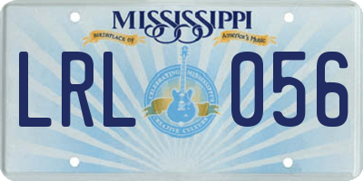 MS license plate LRL056