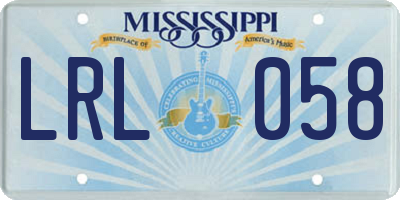 MS license plate LRL058