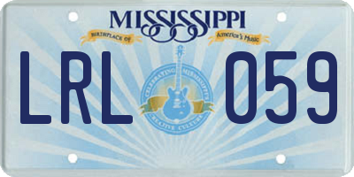 MS license plate LRL059