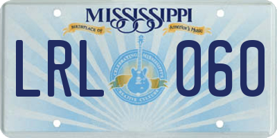 MS license plate LRL060
