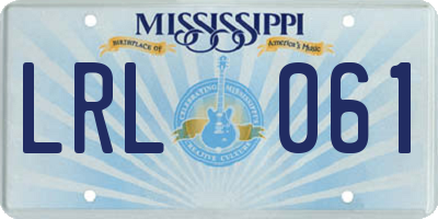 MS license plate LRL061