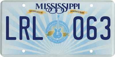 MS license plate LRL063