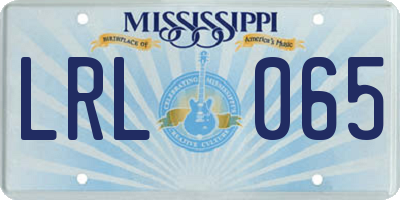 MS license plate LRL065