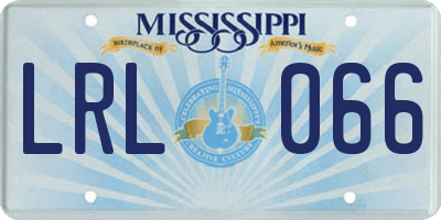 MS license plate LRL066