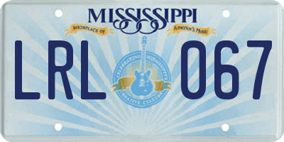 MS license plate LRL067