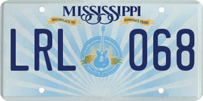 MS license plate LRL068