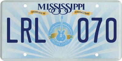 MS license plate LRL070