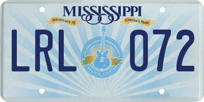 MS license plate LRL072