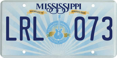 MS license plate LRL073