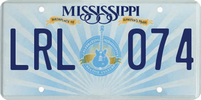MS license plate LRL074