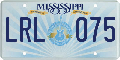 MS license plate LRL075