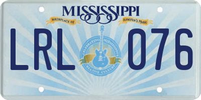 MS license plate LRL076