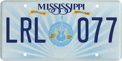 MS license plate LRL077