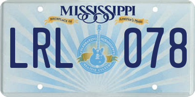 MS license plate LRL078