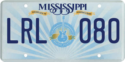 MS license plate LRL080