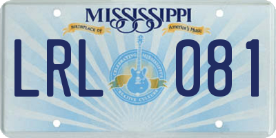 MS license plate LRL081
