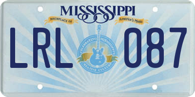 MS license plate LRL087