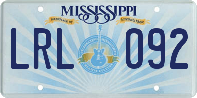 MS license plate LRL092