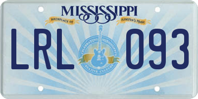 MS license plate LRL093