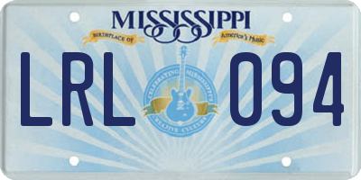 MS license plate LRL094