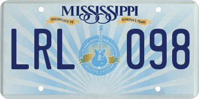 MS license plate LRL098