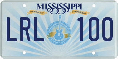 MS license plate LRL100