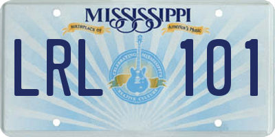 MS license plate LRL101