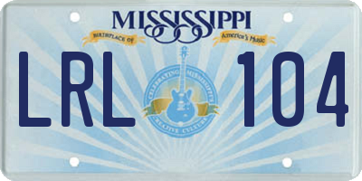 MS license plate LRL104