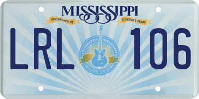 MS license plate LRL106