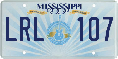 MS license plate LRL107