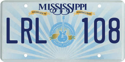 MS license plate LRL108