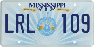 MS license plate LRL109
