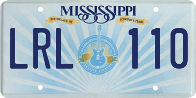 MS license plate LRL110