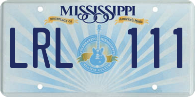 MS license plate LRL111
