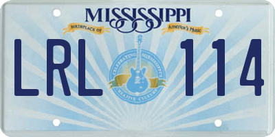 MS license plate LRL114