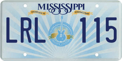 MS license plate LRL115
