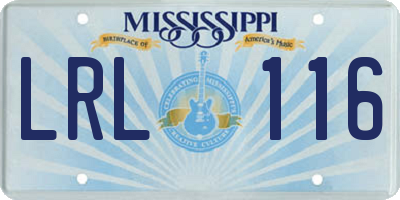 MS license plate LRL116