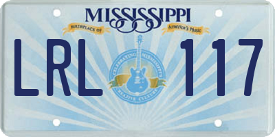 MS license plate LRL117
