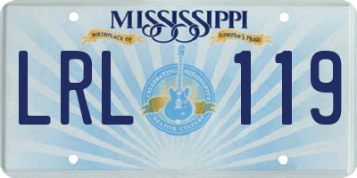 MS license plate LRL119