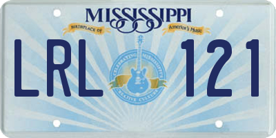MS license plate LRL121